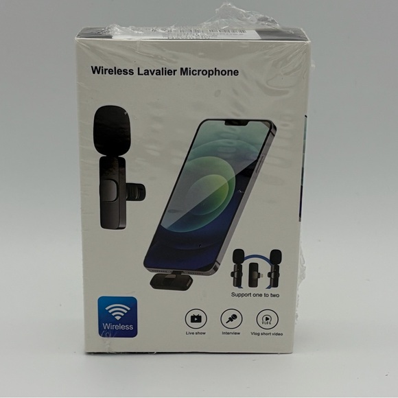 None Other - Wireless Lavalier Microphone for Smartphones - Black